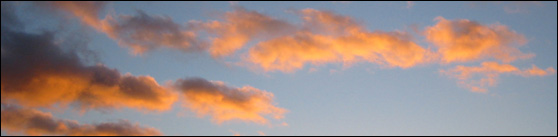 Sunset illuminated clouds. Photo taken 2004-02-18