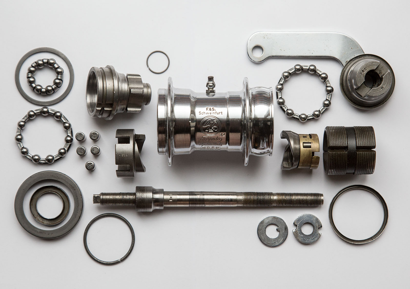 Freilauf hub disassembled exploded view